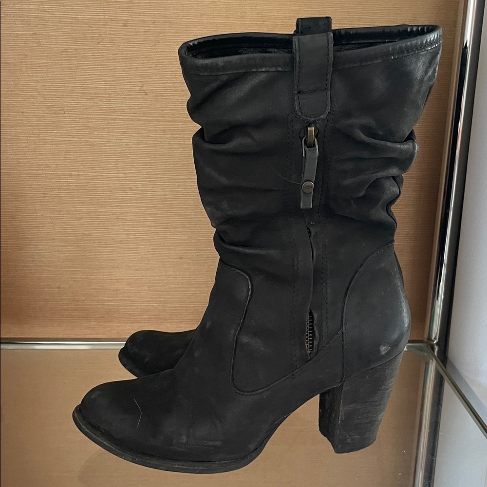 Ugg Black Women's Mid-Calf Slouch Heel Boots 7.5